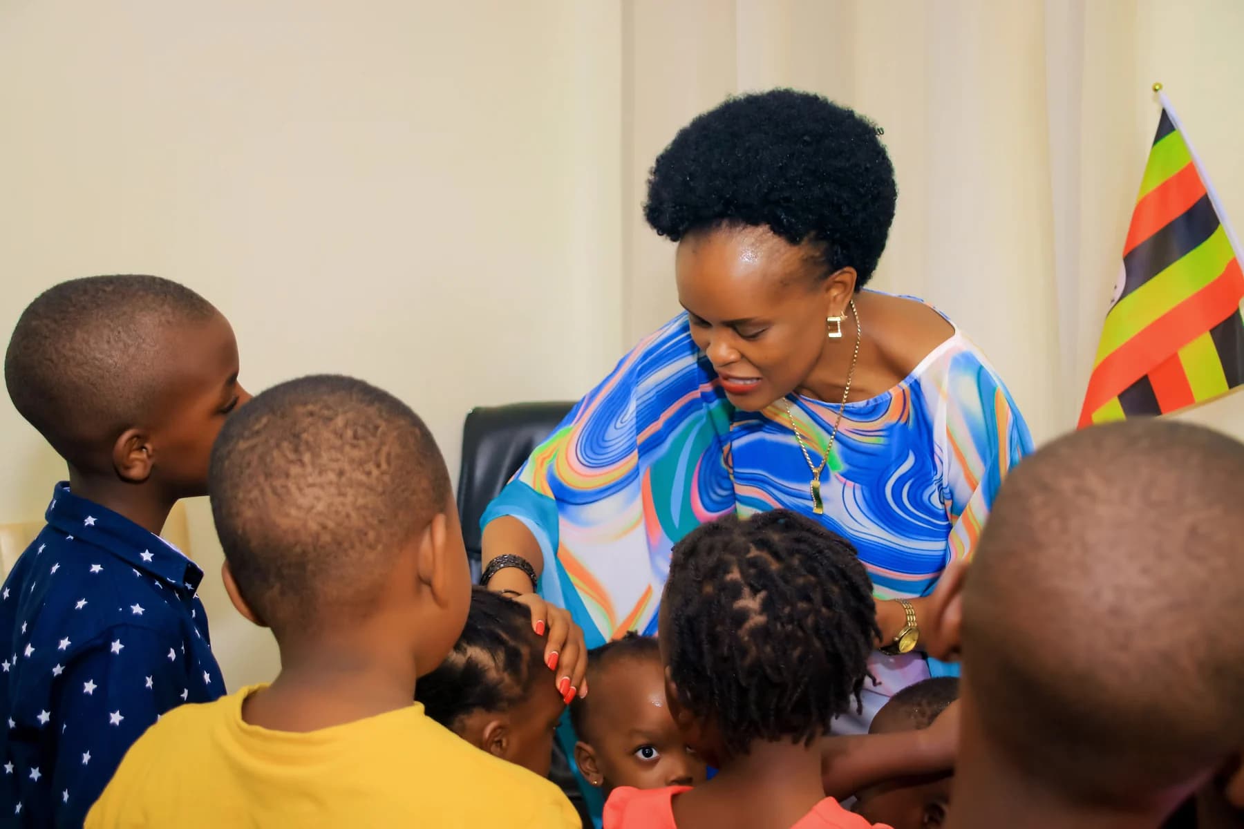 Gods Ambassador Joy Butele with children during Heritage of God ministry
